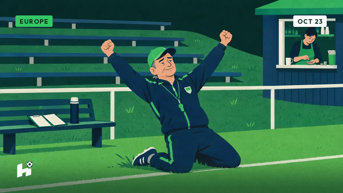 Florucz celebrates his penalty in an empty stadium: the gaffer knows that silence